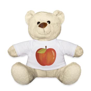 Hand-Painted Apple Gradient - Teddy Bear - white - Front