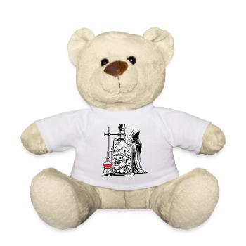 Totenkopf-Alchemie-Labor mit Sensenmann-Gotik-Kunst - Teddy - Weiß - Vorne
