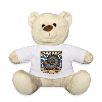 Ammonite Nautilus Beach Ocean Shell Retro - Teddy - Weiß - Vorne