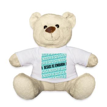 Jesus Is Enough Christian Pattern Art - Teddy Bear - white - Front