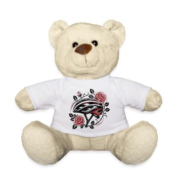 Rennrad Totenkopf Rosen Geschenkidee für Rennrad - Teddy - Weiß - Vorne