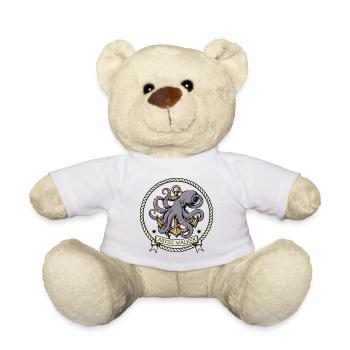 Octopus Anchor Marine Abyss Walker Retro-Abzeichen - Teddy - Weiß - Vorne