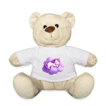 Licorne endormie sur un nuage violet - Nounours - blanc - Devant