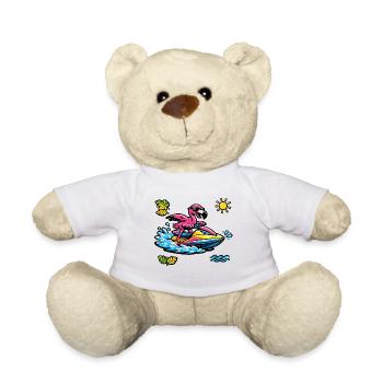 Flamingo Jet Ski Tropical Feeling - Teddy Bear - white - Front