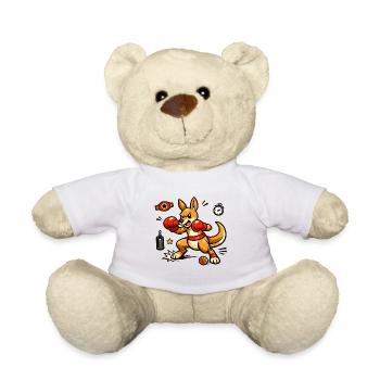 Kangaroo Boxing Match Cartoon: Power Punch - Teddy Bear - white - Front