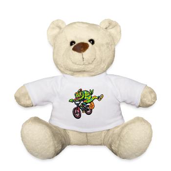 Gecko auf BMX: bunte Fahrt - Teddy - Weiß - Vorne