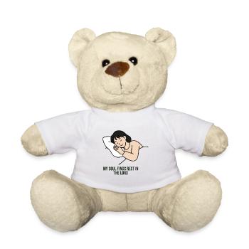 My Soul Finds Rest In The Lord Spiritual Art - Teddy Bear - white - Front