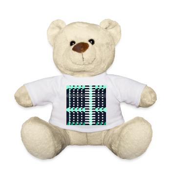 Moderner geometrischer Illusionsblock mit vollem Muster - Teddy - Weiß - Vorne