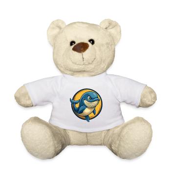 Blauwal-Kawaii-Maskottchen Cartoon-Clipart-Logo - Teddy - Weiß - Vorne