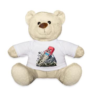 Angry cube storm on the mountain - Teddy Bear - white - Front
