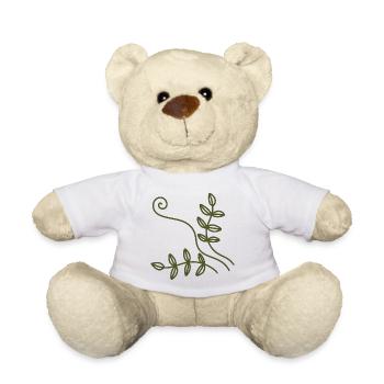 Olive Vine Line Art - Teddy Bear - white - Front