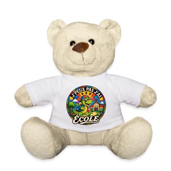 J'Peux Pas J'ai École Enfants Cadeau Vintage - Nounours - blanc - Devant
