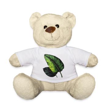 Art Feuille Tropicale Vert Noir - Nounours - blanc - Devant