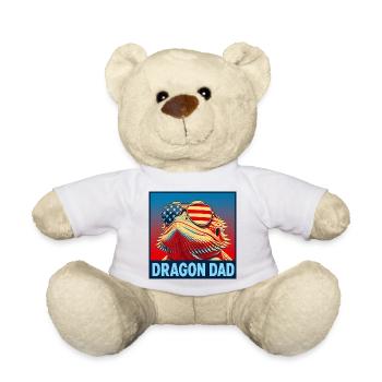 Patriotic Dragon Dad, Funny Bearded Dragon Pa - Teddy Bear - white - Front