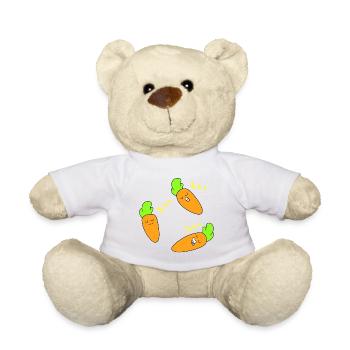 Carrot sleeping face - Teddy Bear - white - Front