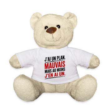 J'Ai Un Plan Mauvais Mais J'En Ai Un Humour - Nounours - blanc - Devant