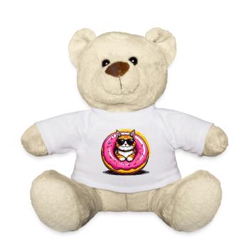 Donut de chat avec lunettes de soleil - Nounours - blanc - Devant