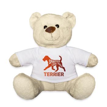 Temperamentvoller, treuer waghalsiger Terrier-Hund-Silhouette - Teddy - Weiß - Vorne