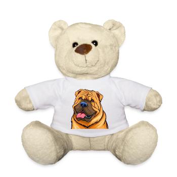 Shar-Pei (Comic-Porträt) - Teddy - Weiß - Vorne