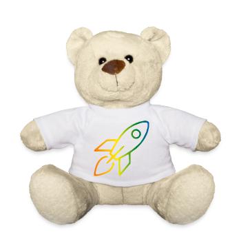Rakete Regenbogen - Teddy - Weiß - Vorne