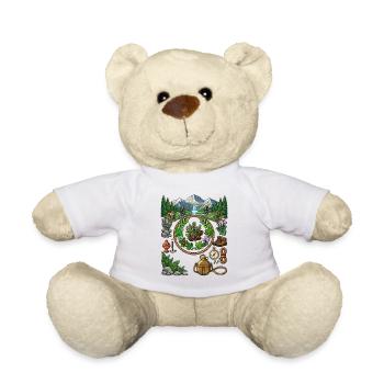 Randonnée vintage en pixel art Exploration avancée et de la nature - Nounours - blanc - Devant