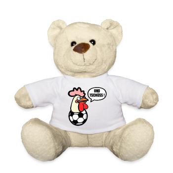 Abschied Tschüss Fussball - Hühner - Teddy - Weiß - Vorne