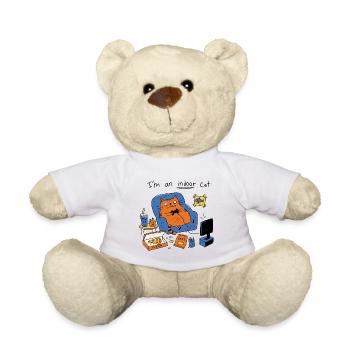 Je suis un chat d’intérieur - Drôle de Chat Paresseux - Nounours - blanc - Devant