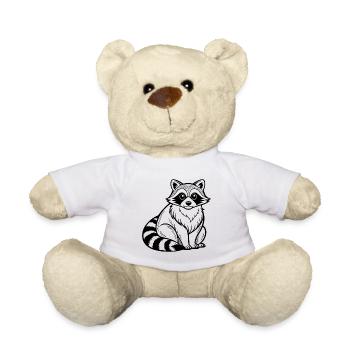 Raton laveur assis - Nounours - blanc - Devant