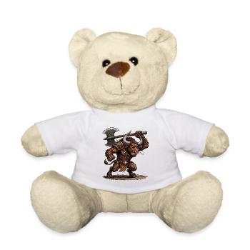 Minotaure à la hache - Nounours - blanc - Devant