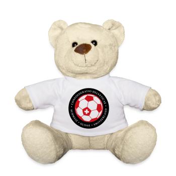 Schweizer Fußballkugel Rot Schwarz - Teddy - Weiß - Vorne