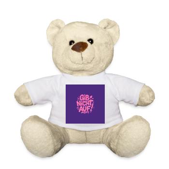 Gib nicht Auf Magnet Sticker Aufkleber - Teddy - Weiß - Vorne