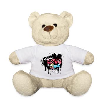 Liebe und Frieden, kein Krieg - Teddy - Weiß - Vorne