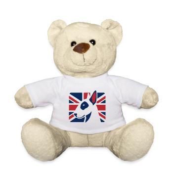 Bull Terrier britannique, chien Union Jack - Nounours - blanc - Devant