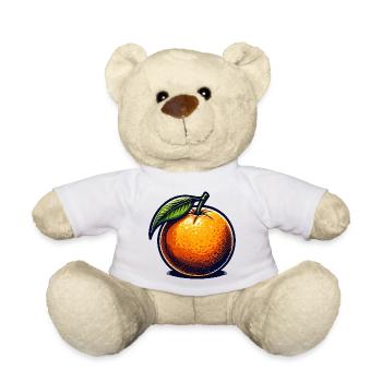 Leuchtendes Retro-Orange - Teddy - Weiß - Vorne