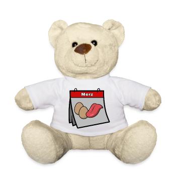 Merz Leck Eier – Political Satire Motif - Teddy Bear - white - Front