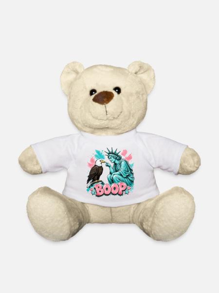 Liberty Boop  Freiheitsstatue und Weißkopfseeadler - Teddy - Weiß
