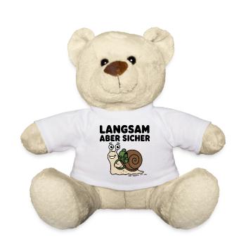 Langsam aber sicher – Niedliche Comic-Schnecke - Teddy - Weiß - Vorne