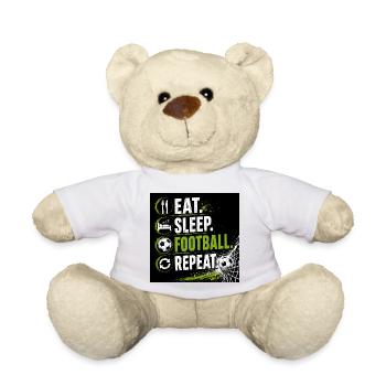 Eat Sleep Football Repeat - Teddy Bear - white - Front