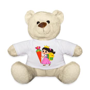 Princesse Kawaii avec couronne & Cône d’école – École - Nounours - blanc - Devant
