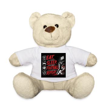 Eat Sleep Football Repeat - Teddy - Weiß - Vorne