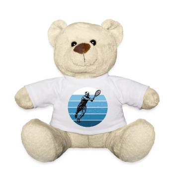 Geschenkidee für einen Tennis mit Tennis - Teddy - Weiß - Vorne
