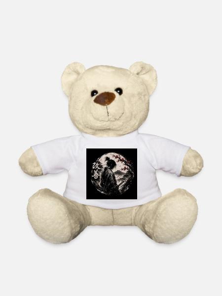 Kaizen Samurai im Mondkreis - Teddy - Weiß