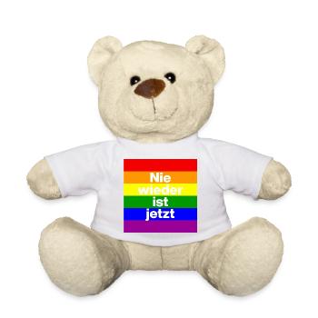 NIE WIEDER IST JETZT, FREIHEIT, DEMOKRATIE, NO NZS - Teddy - Weiß - Vorne