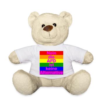 NEIN DIE AFD IST KEINE ALTERNATIVE, NO NZS, PRIDE - Teddy - Weiß - Vorne
