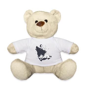 Howling Wolf Mountains Nature Design - Teddy Bear - white - Front