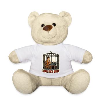 J’adore mon travail Corporate Birdcage Slave Meme - Nounours - blanc - Devant