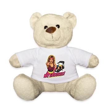 Instructeur de salle des années 80 drôle, sans excuses, Retro Fitness - Nounours - blanc - Devant