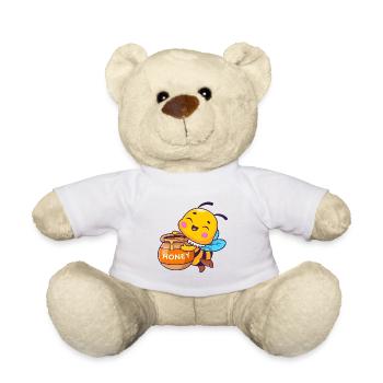 Kawaii Bienen-Honigglas - Teddy - Weiß - Vorne