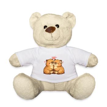 A loving capybara hug - Teddy Bear - white - Front