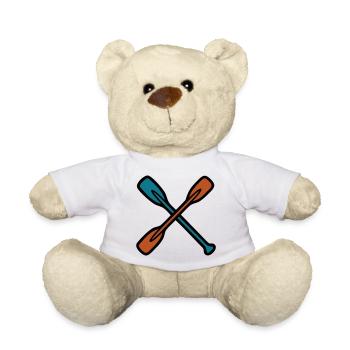 Crossed paddle graphic - Teddy Bear - white - Front